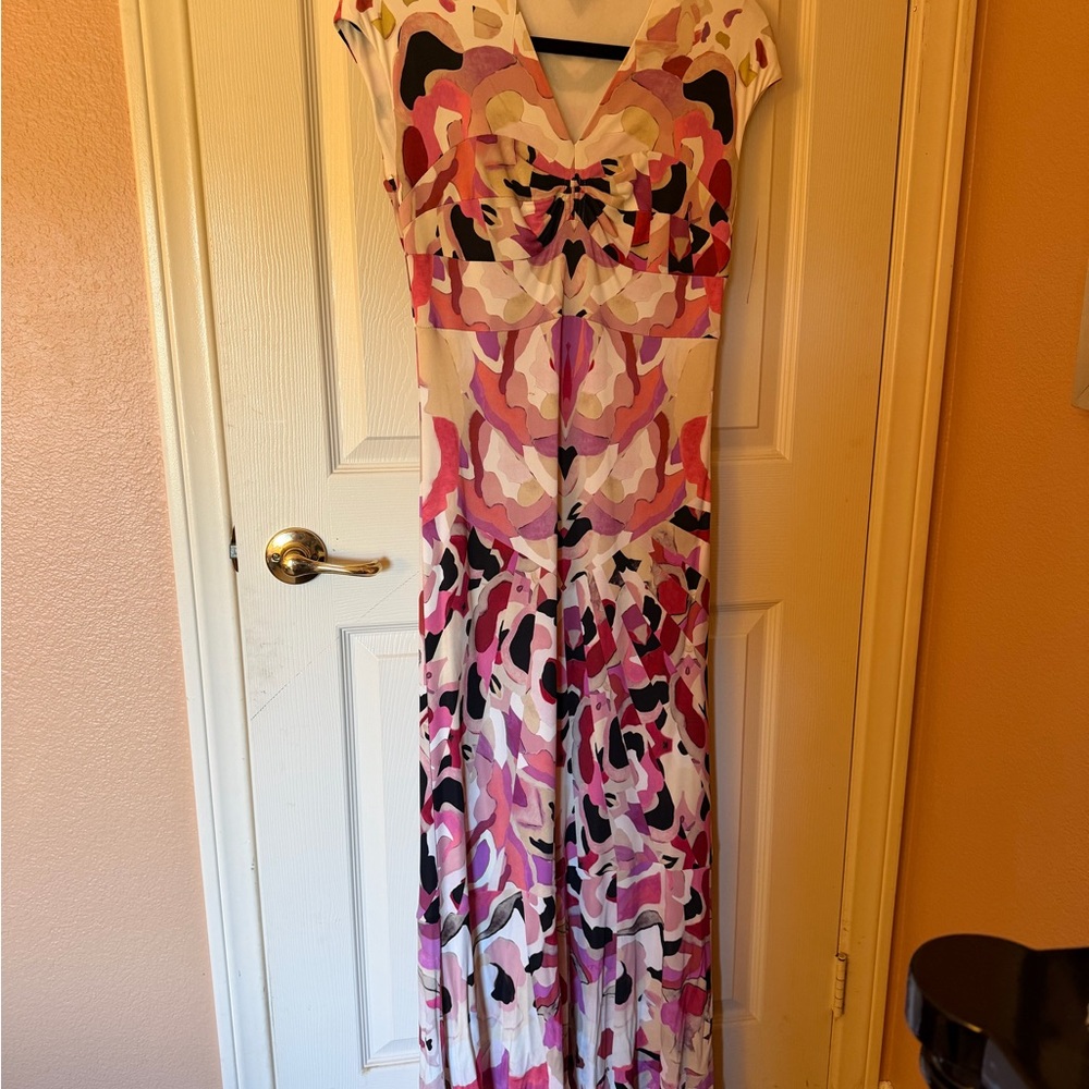 Roberto Cavalli Vibrant Pink and Black Maxi Dress